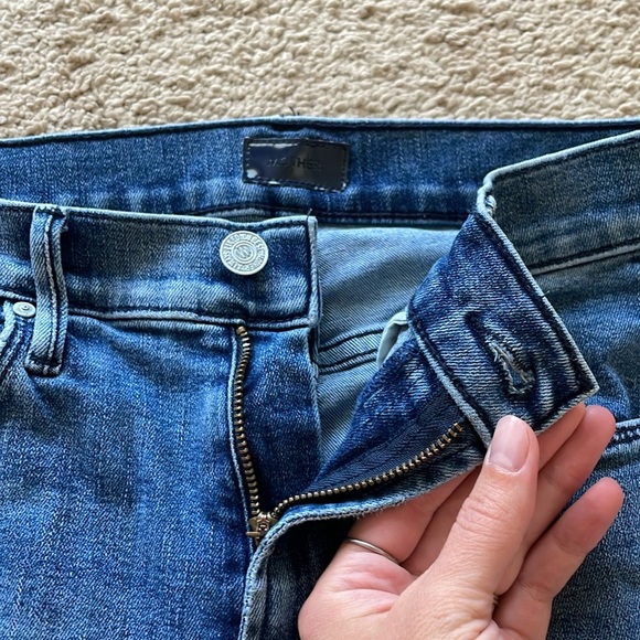 Mother The Mid Rise Dazzler Ankle Step Fray Jean Mix Tape Women’s 25 Preppy Pant - Picture 11 of 16